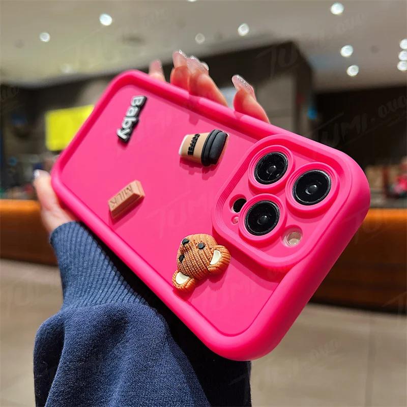 3D fun coffe bear roza iPhone 15 pro