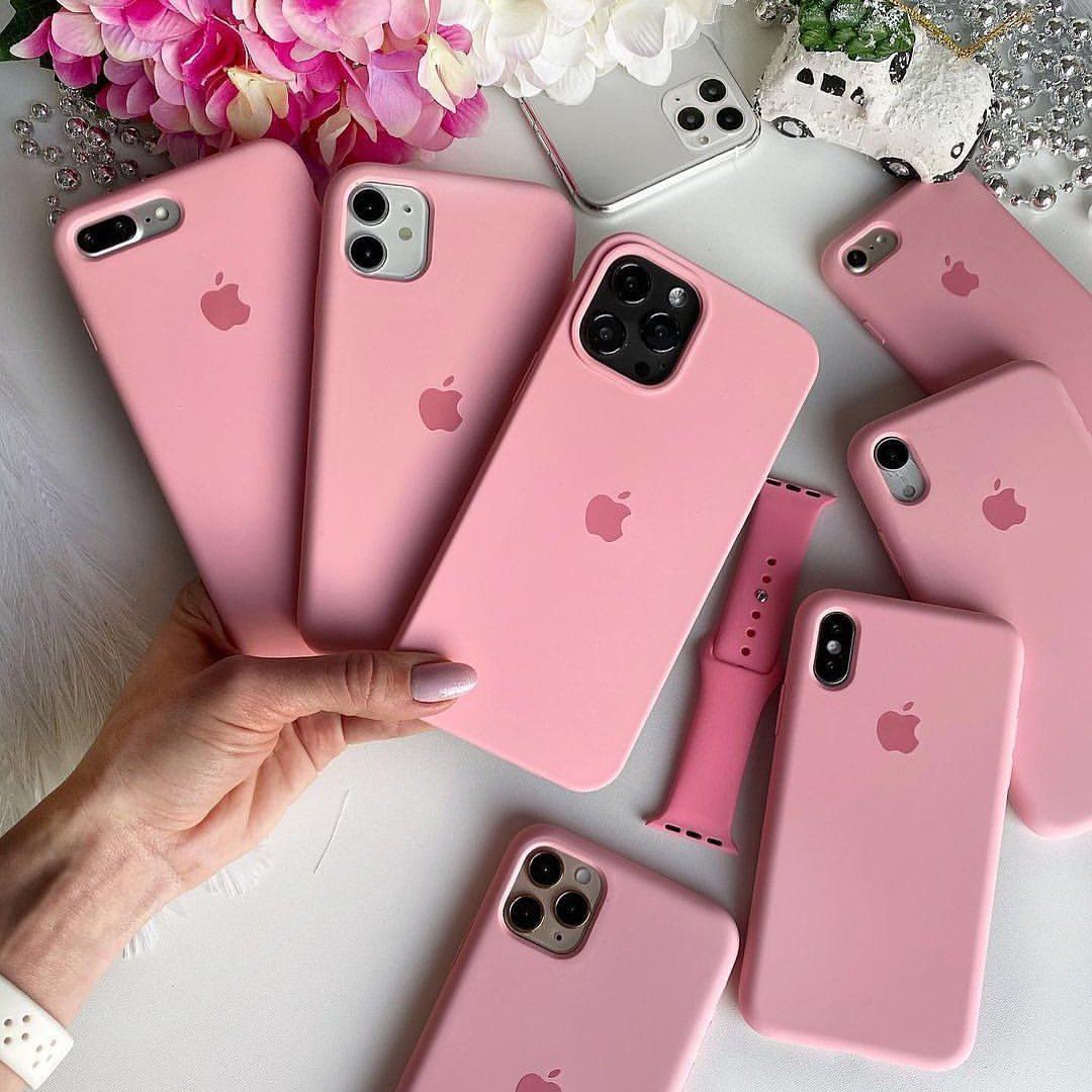 Silicone case iPhone 15 Pro baby roza
