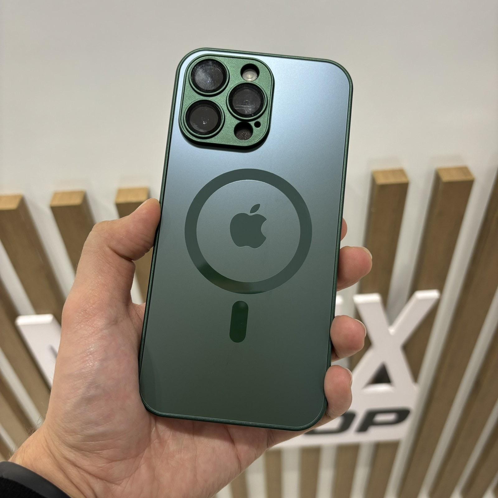 MAGSAFE AG GLASS mat case iPhone 15 Pro Cangling green