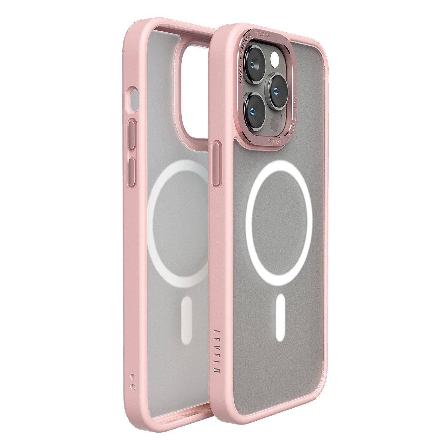 Bumper magsafe mat roza maska iPhone 15 Pro