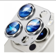 Titanium lens metal glass camera protector sivi iPhone 15 pro