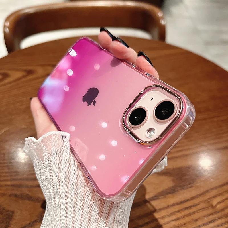 Glitter transparentna gradient maska roza iPhone 15 pro