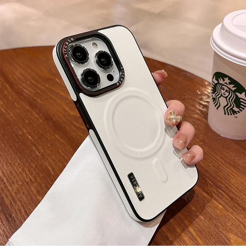 Air Magsafe kožna maska bijela iPhone 15 pro