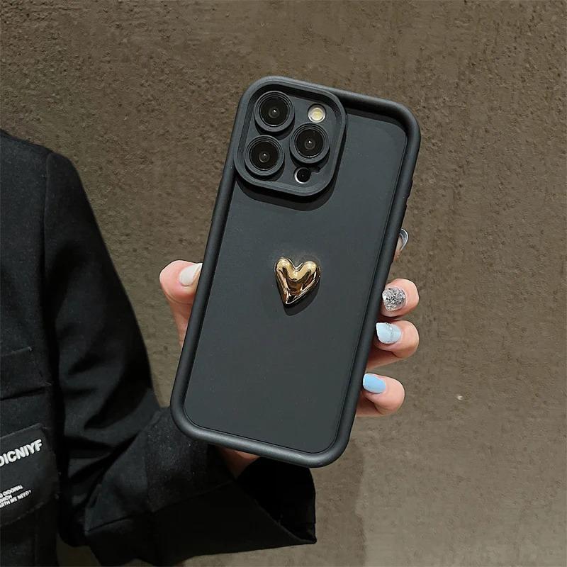 Nova anti drop maska sa srcem crna iPhone 15 Pro