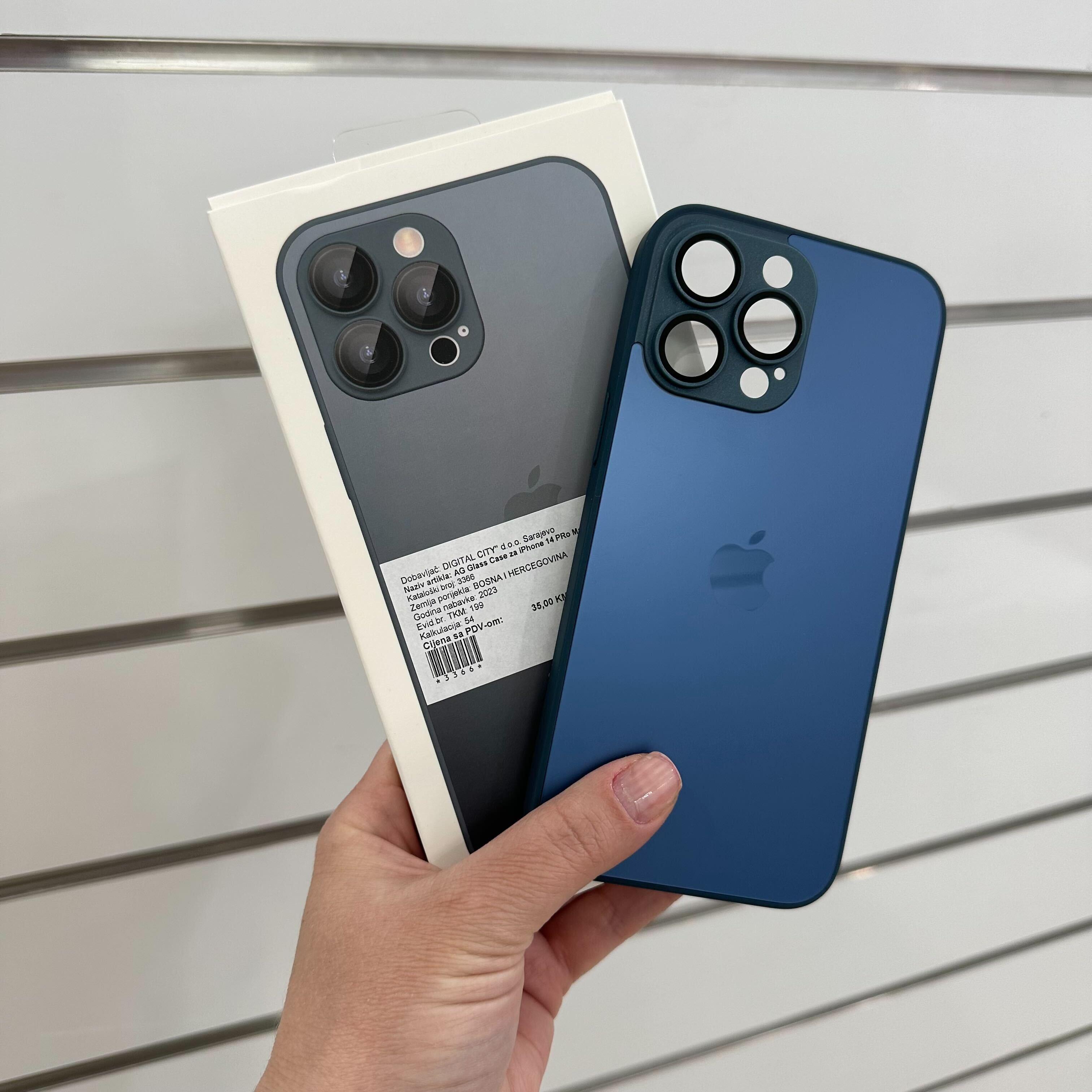 AG Glass Case za iPhone 15 Pro Navy Blue
