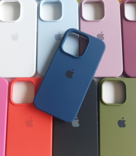 Silicone case iPhone 15 pro teget plava